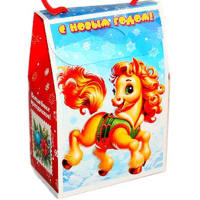 Детский подарок на Новый Год в картонной упаковке весом 200 грамм