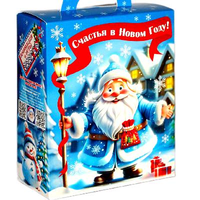 Детский подарок на Новый Год в картонной упаковке весом 800 грамм 