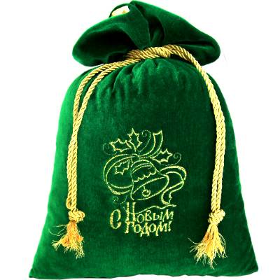 Сладкий новогодний подарок в мешочке весом 950 грамм 