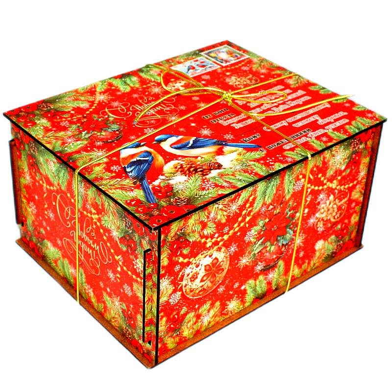 Детский подарок на Новый Год в упаковке из ЛХДФ весом 1550 грамм