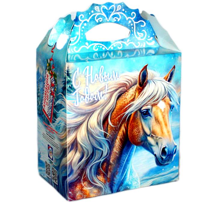 Сладкий подарок на Новый Год в картонной упаковке весом 1450 грамм