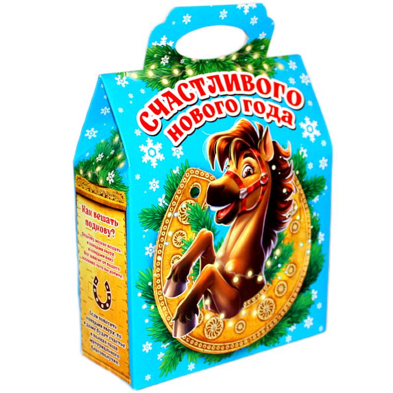 Детский подарок на Новый Год в картонной упаковке весом 800 грамм