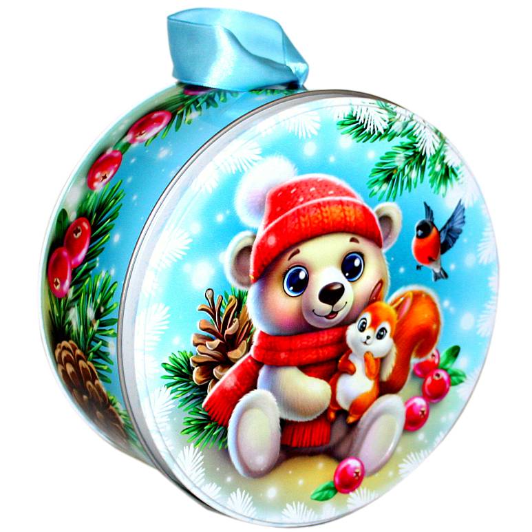 Детский новогодний подарок в картонной упаковке весом 800 грамм